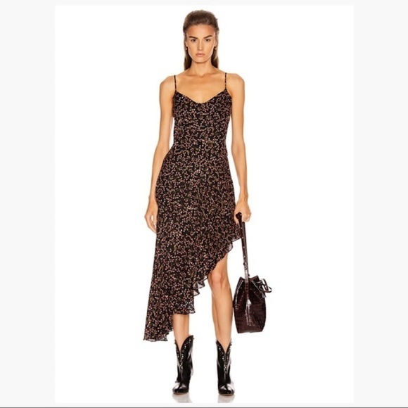 NWT NICHOLAS Blocked Slip Dress Persimmon Multi - Picture 1 of 12